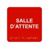 Picto alu avec braille et relief  "Salle d'attente", 5 couleurs au choix