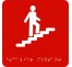 Picto alu avec braille et relief "Escalier" montant, 5 couleurs au choix