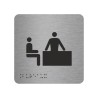 Picto alu avec braille et relief  logo "Bureau" , 5 couleurs au choix