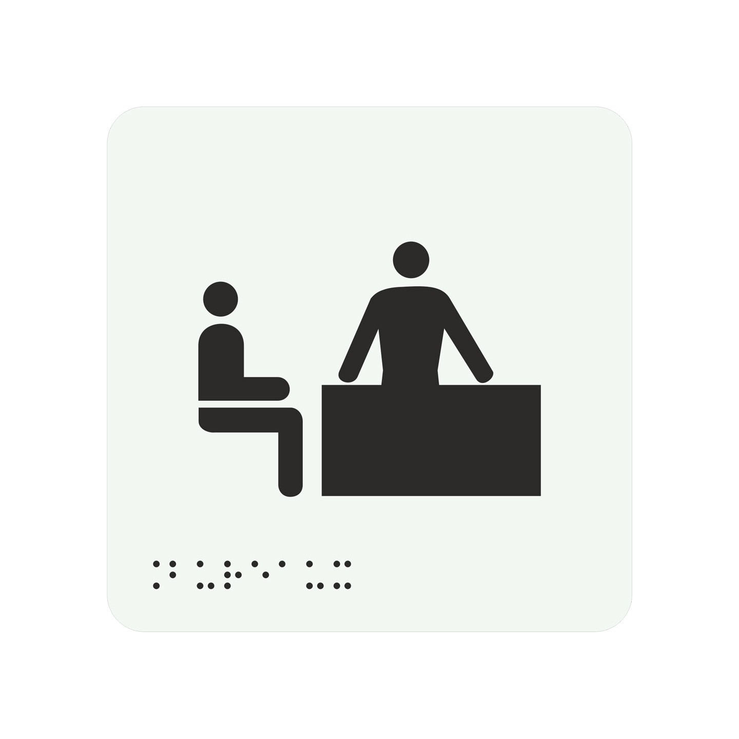 Picto alu avec braille et relief  logo "Bureau" , 5 couleurs au choix