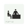 Picto alu avec braille et relief  logo "Bureau" , 5 couleurs au choix
