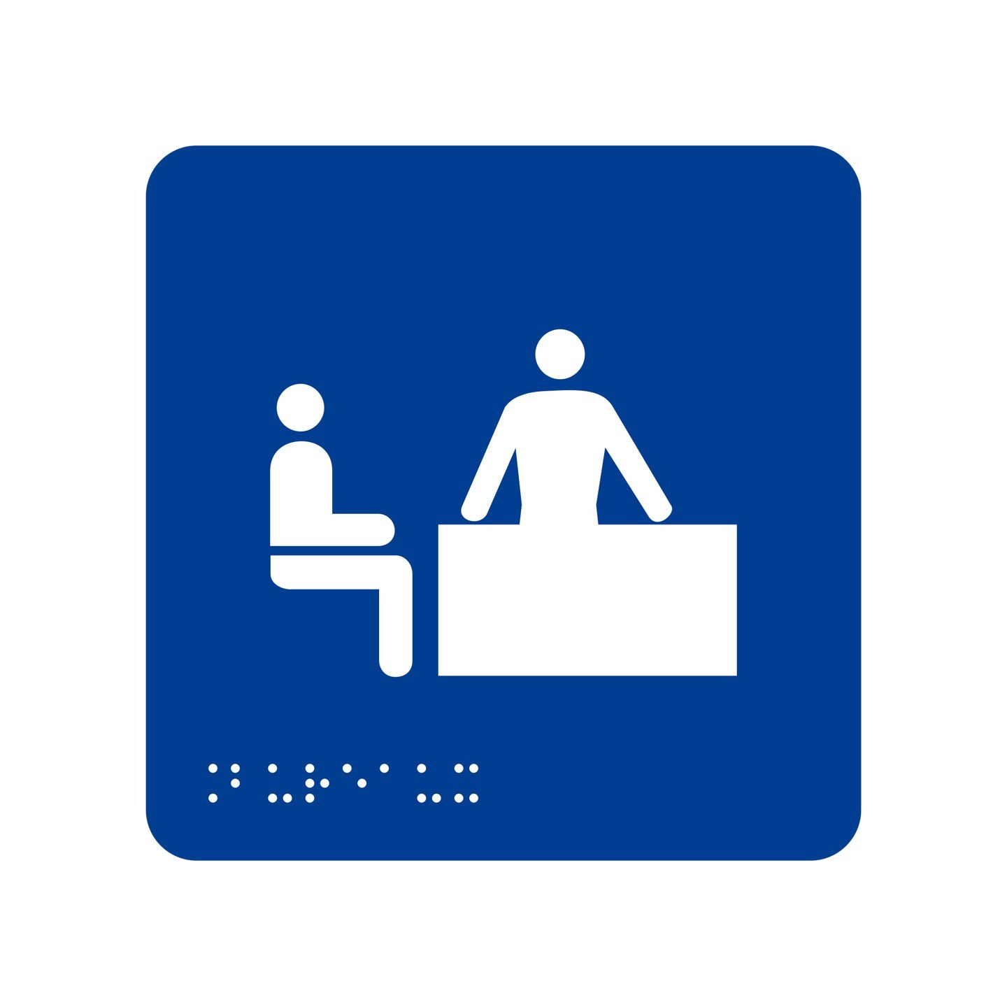 Picto alu avec braille et relief  logo "Bureau" , 5 couleurs au choix