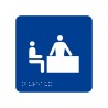 Picto alu avec braille et relief  logo "Bureau" , 5 couleurs au choix
