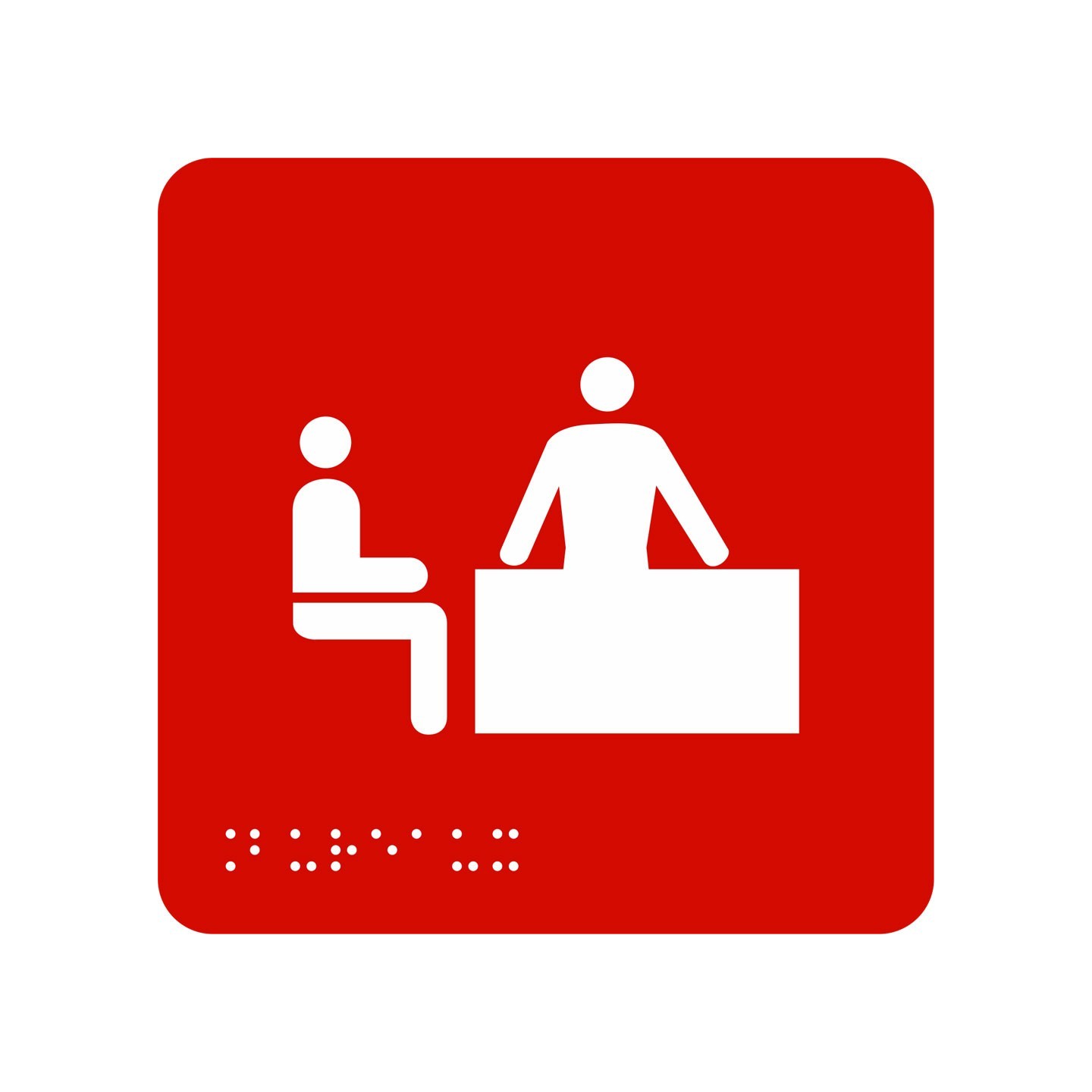 Picto alu avec braille et relief  logo "Bureau" , 5 couleurs au choix