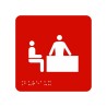Picto alu avec braille et relief  logo "Bureau" , 5 couleurs au choix