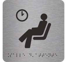 Pictogramme avec braille et relief "Salle d'attente"