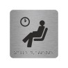 Picto alu avec braille et relief logo "Salle d'attente", 5 couleurs au choix
