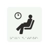 Picto alu avec braille et relief logo "Salle d'attente", 5 couleurs au choix