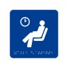 Picto alu avec braille et relief logo "Salle d'attente", 5 couleurs au choix