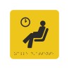 Picto alu avec braille et relief logo "Salle d'attente", 5 couleurs au choix