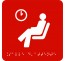 Picto alu avec braille et relief logo "Salle d'attente", 5 couleurs au choix