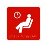 Picto alu avec braille et relief logo "Salle d'attente", 5 couleurs au choix