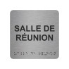 Picto alu avec braille et relief  "Salle de réunion", 5 couleurs au choix