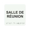 Picto alu avec braille et relief  "Salle de réunion", 5 couleurs au choix