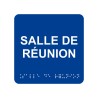 Picto alu avec braille et relief  "Salle de réunion", 5 couleurs au choix