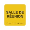 Picto alu avec braille et relief  "Salle de réunion", 5 couleurs au choix