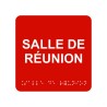 Picto alu avec braille et relief  "Salle de réunion", 5 couleurs au choix