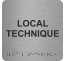 Picto alu avec braille et relief "Local technique", 5 couleurs au choix