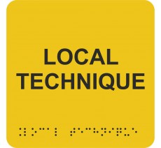 Pictogramme avec braille et relief "Local technique"