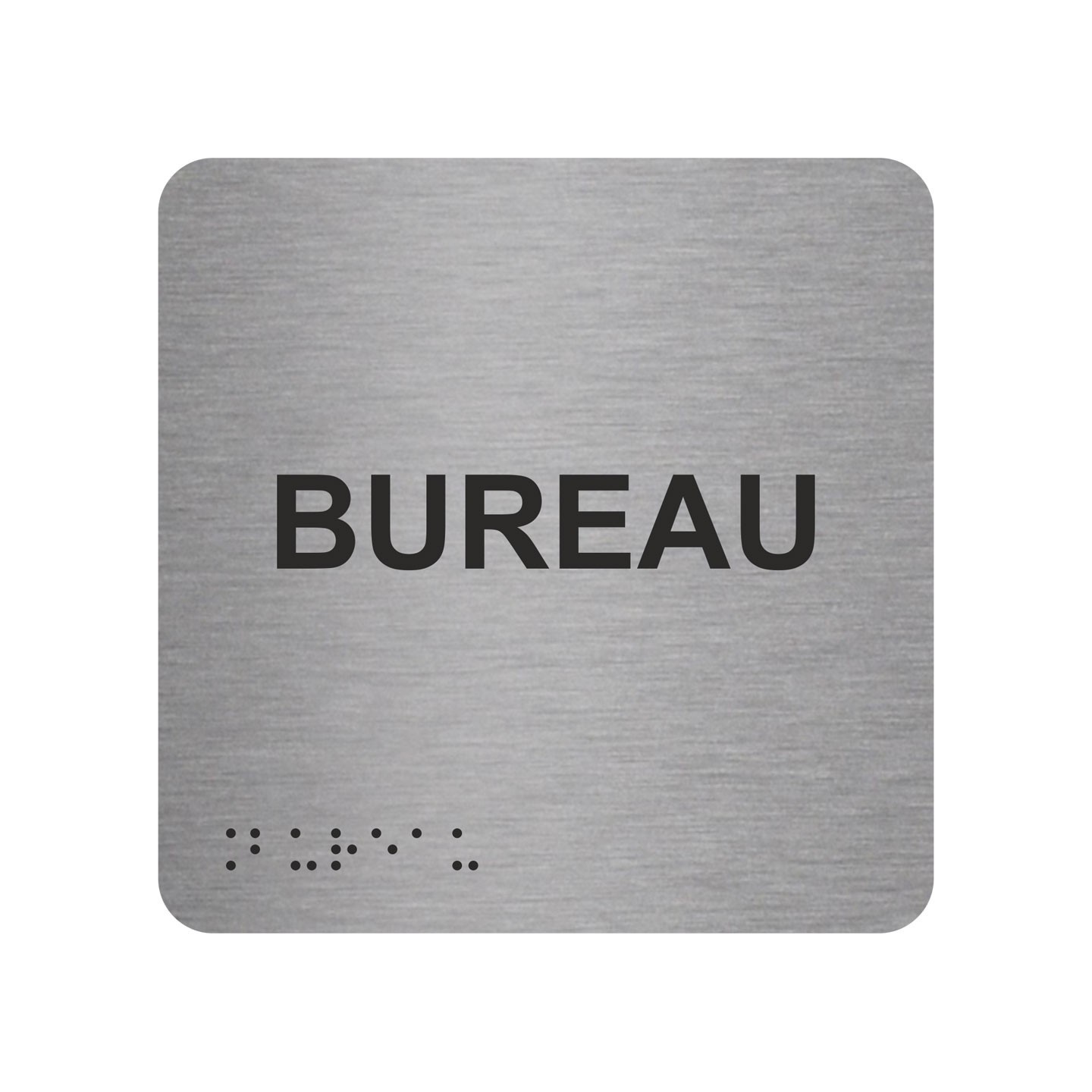 Picto alu avec braille et relief  "Bureau", 5 couleurs au choix