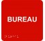 Picto alu avec braille et relief "Bureau", 5 couleurs au choix