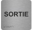 Picto alu avec braille et relief "Sortie", 5 couleurs au choix