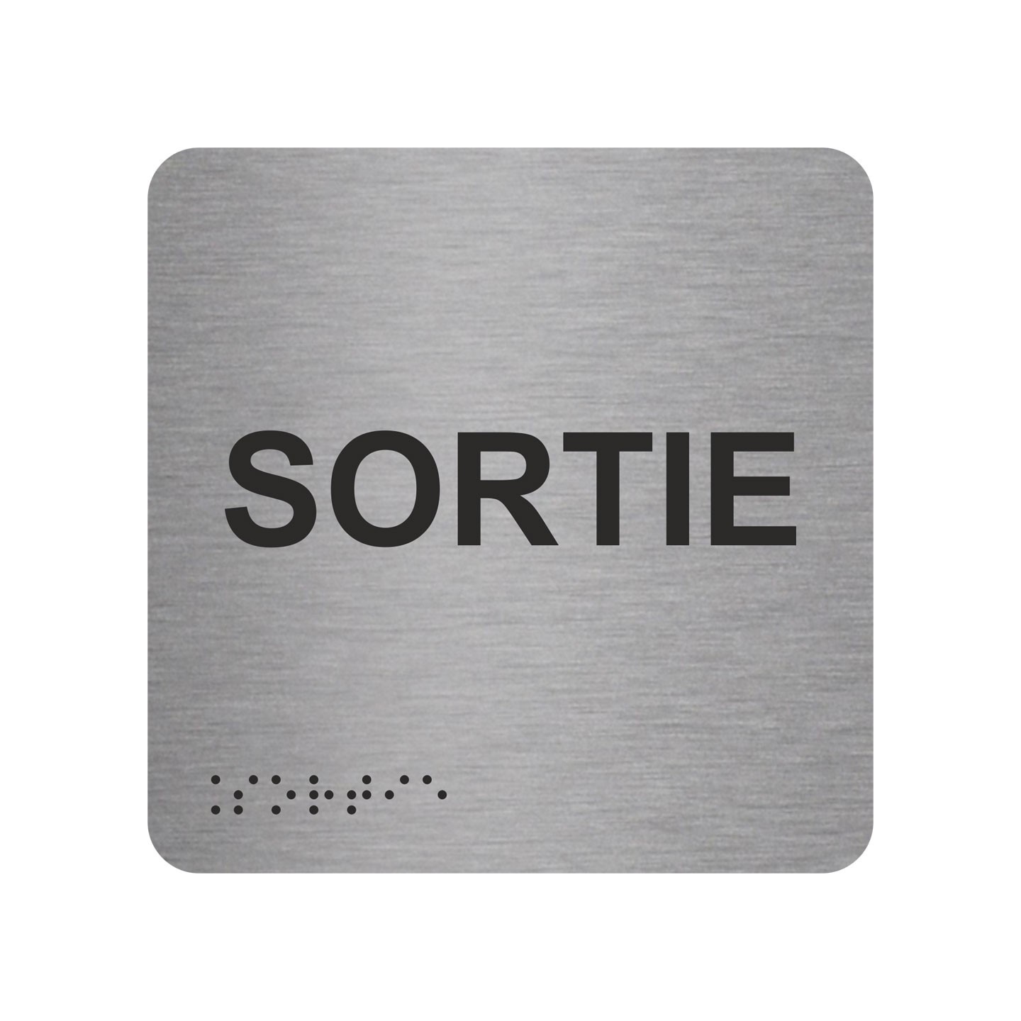 plaque carrée braille sortie argent
