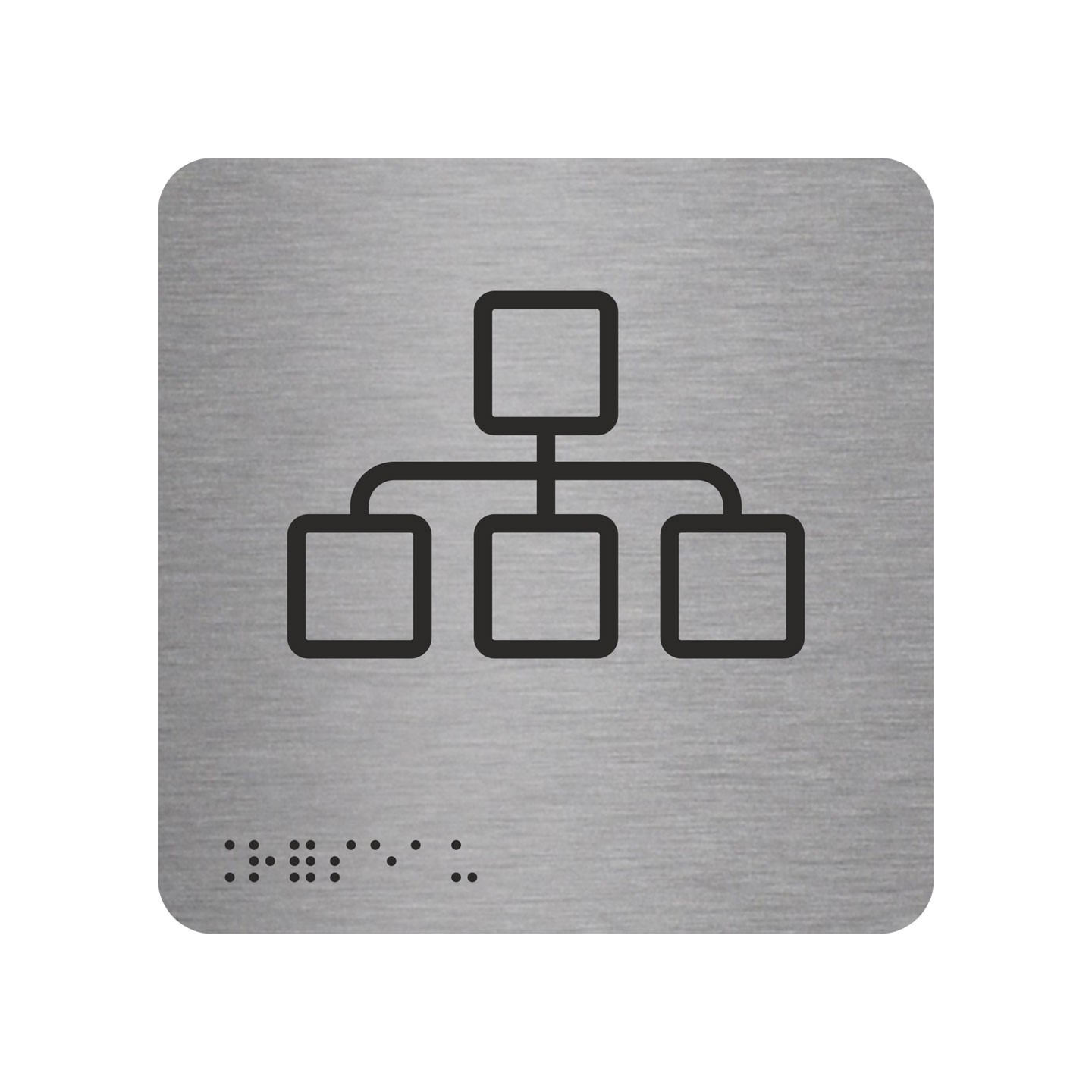 Picto alu avec braille et relief  "Réseau", 5 couleurs au choix