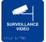 Picto alu avec braille et relief "Surveillance Vidéo", 5 couleurs au choix