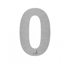 Chiffre "0" + braille en alu ou pvc découpé 100 ou 150mm de haut