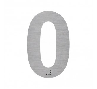 Chiffre "0" + braille en alu ou pvc découpé 