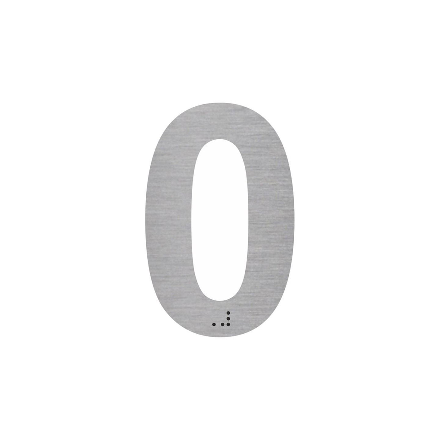 Chiffre "0" + braille en alu ou pvc découpé 