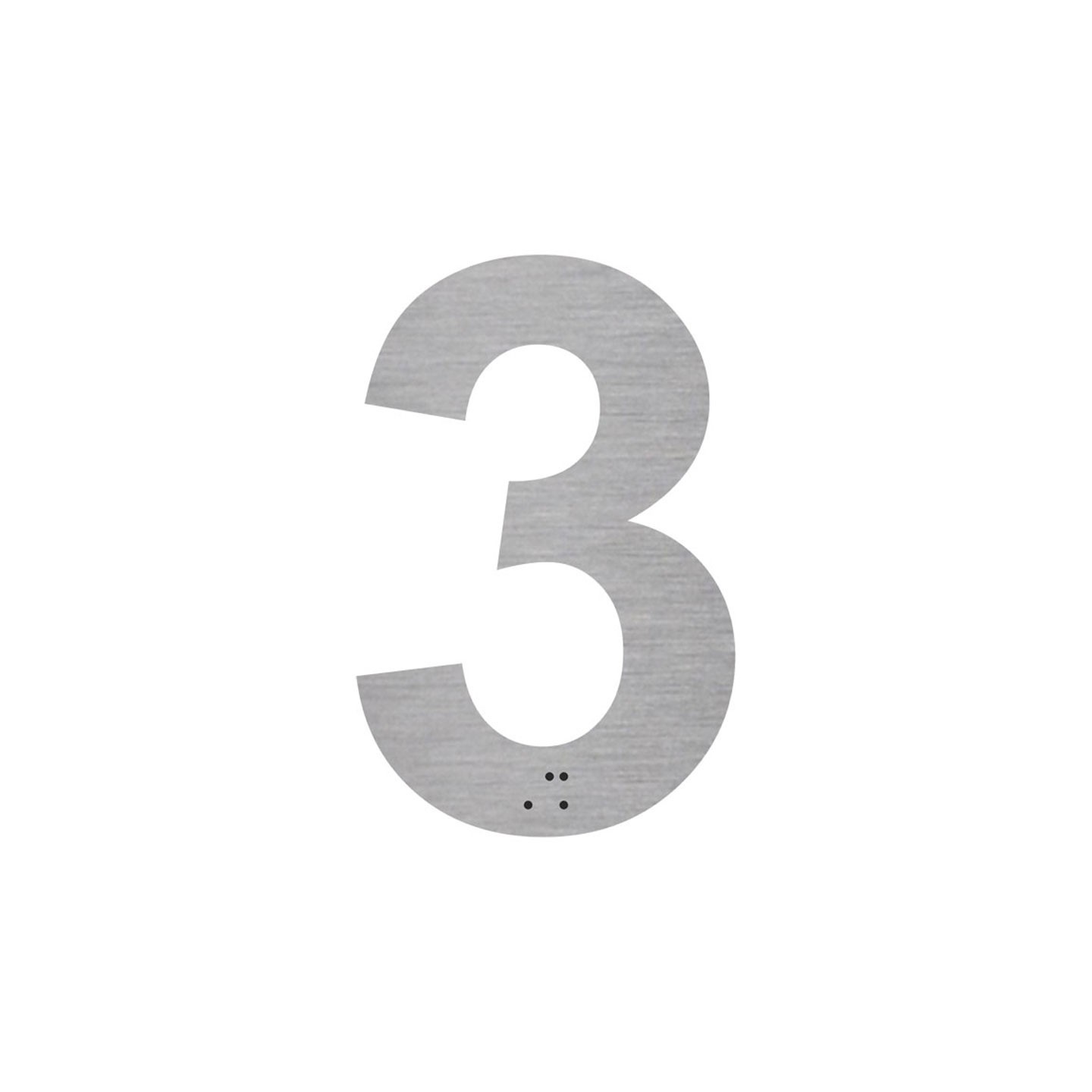Chiffre "3" + braille en alu découpé