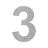 Chiffre "3" + braille en alu découpé