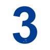 Chiffre "3" + braille en alu découpé