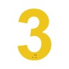 Chiffre "3" + braille en alu découpé