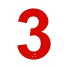 Chiffre "3" + braille en alu découpé