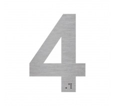 Chiffre "4" + braille en alu découpé