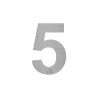 Chiffre "5" + braille en alu découpé 