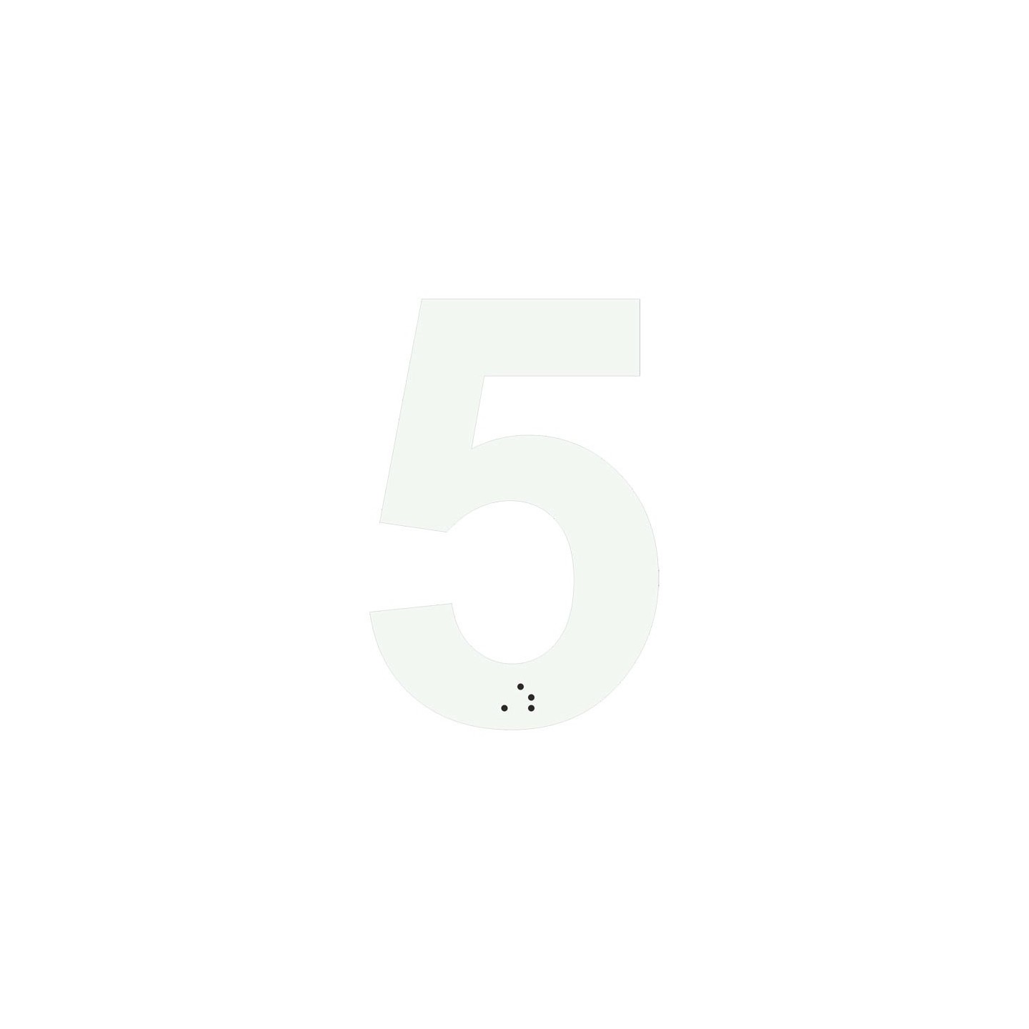 Chiffre "5" + braille en alu découpé 