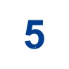 Chiffre "5" + braille en alu découpé 