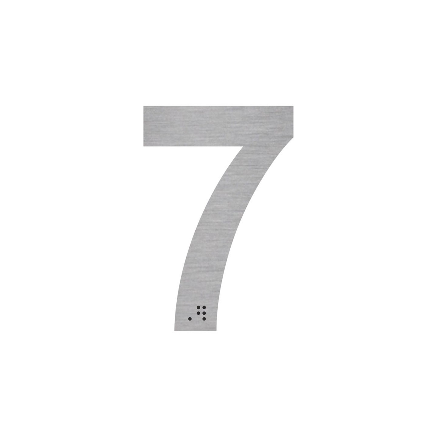Chiffre "7" + braille en alu découpé
