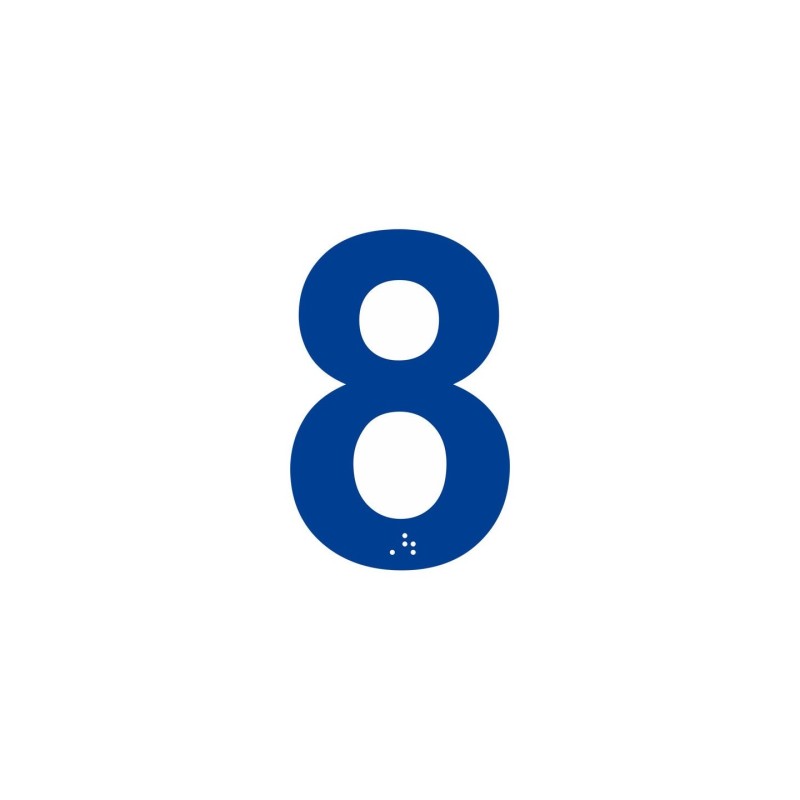 Chiffre "8" + braille en alu découpé