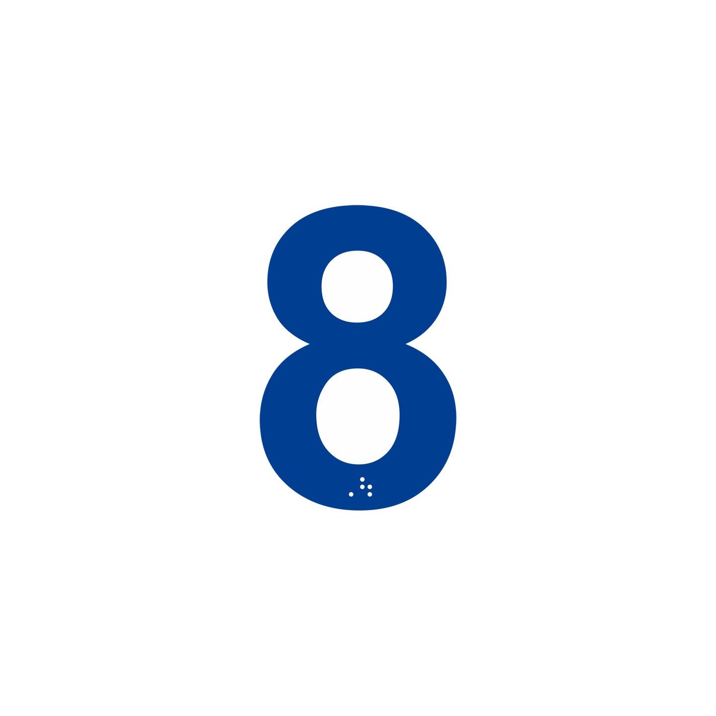 Chiffre "8" + braille en alu découpé