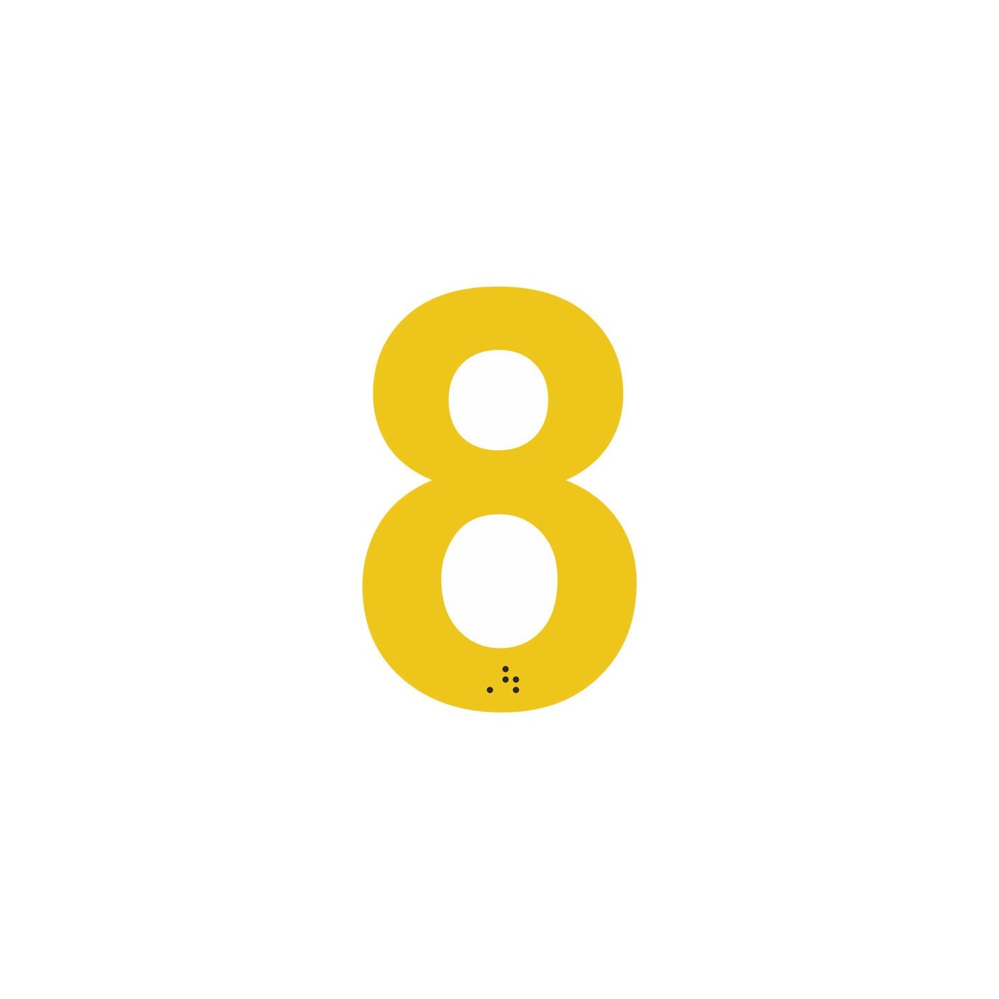 Chiffre "8" + braille en alu découpé
