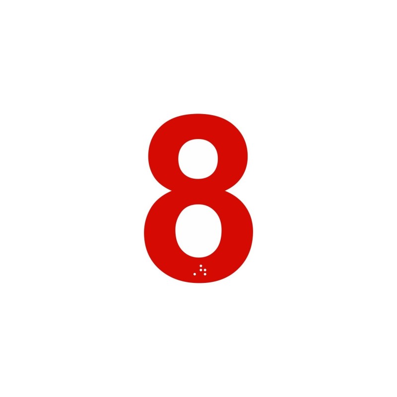 Chiffre "8" + braille en alu découpé