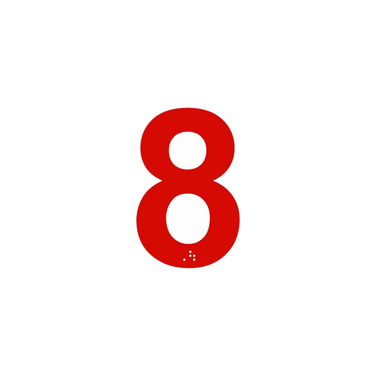 Chiffre "8" + braille en alu découpé