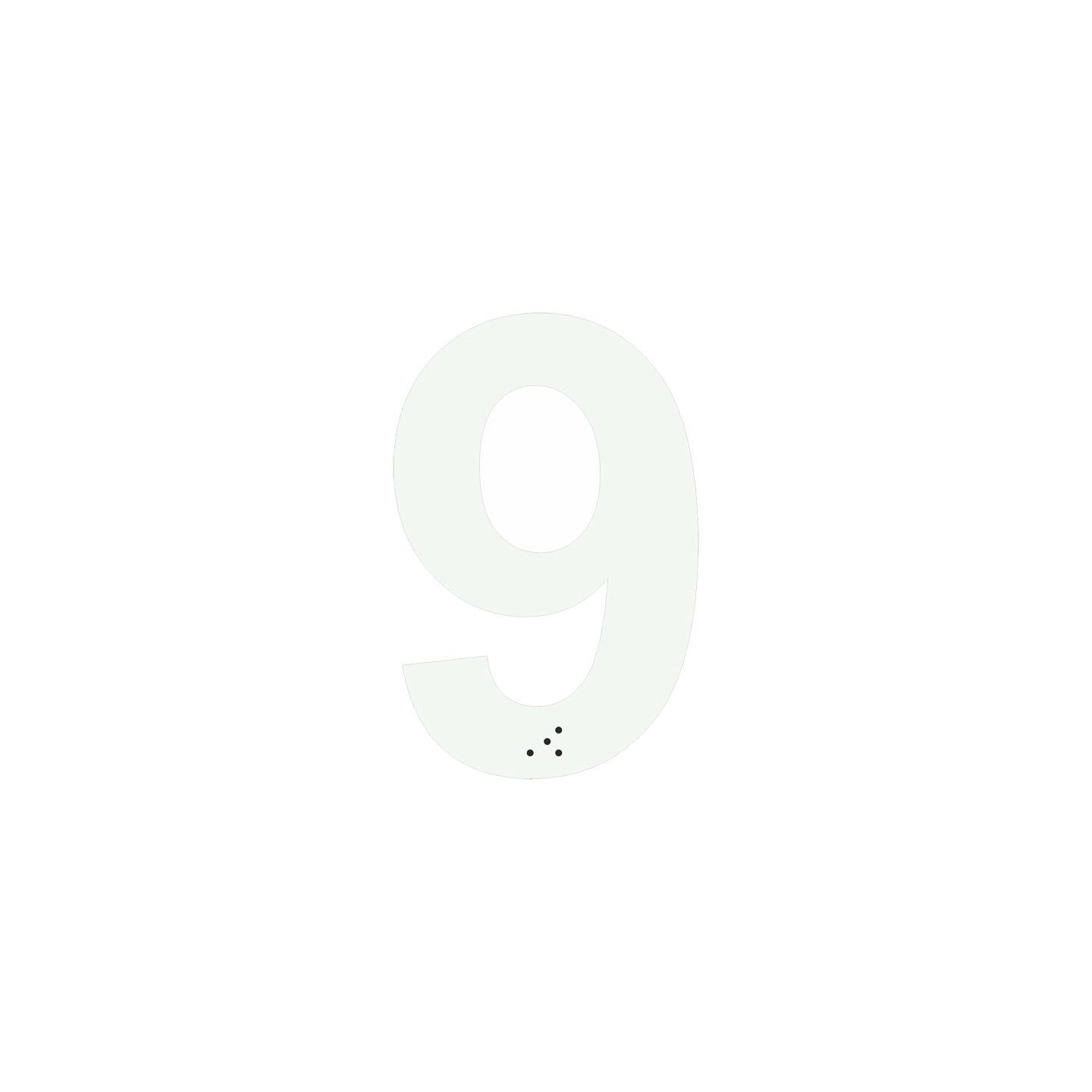 Chiffre "9" + braille en aluminium découpé 