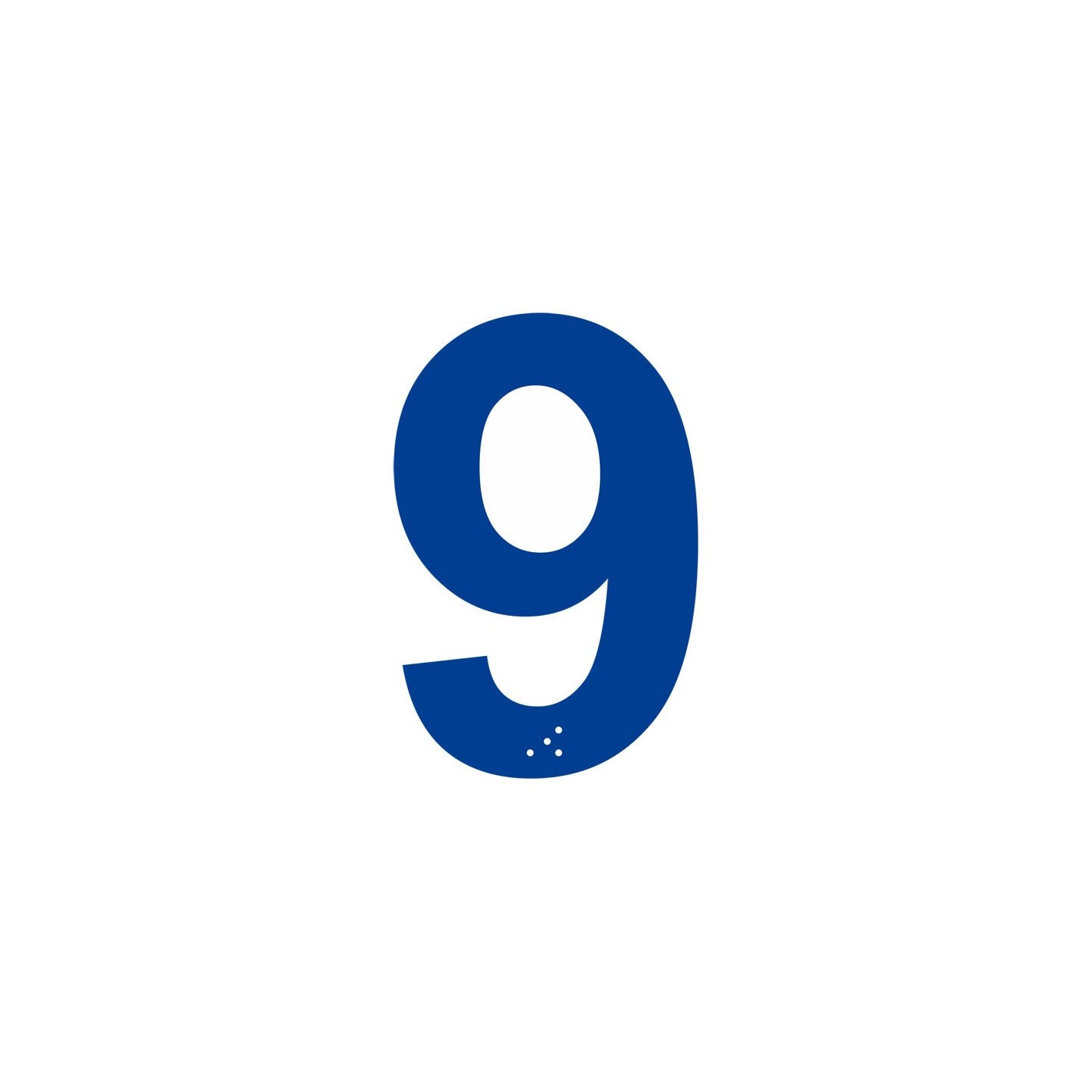 Chiffre "9" + braille en aluminium découpé 