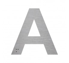 Lettre "A" + braille en aluminium découpé 100mm ou 150mm de haut